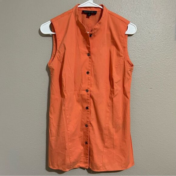 LAFAYETTE 148 sleeveless cotton blend button down top women’s size small 6 - Picture 2 of 8
